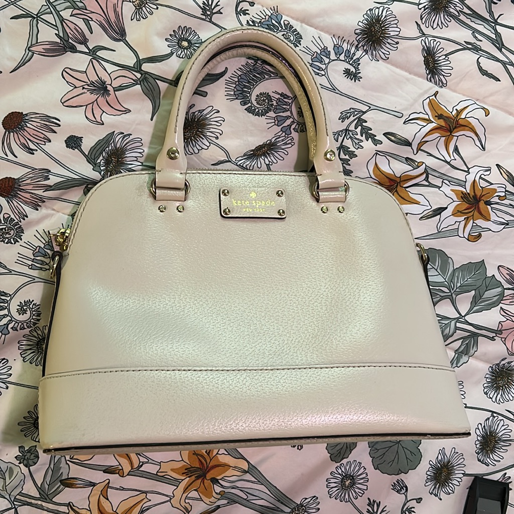 Kate Spade Cream Satchel With Gold Hardware